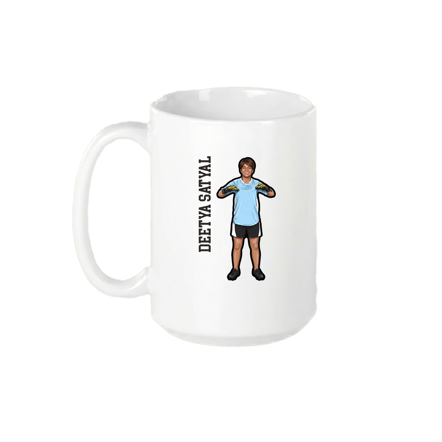 15oz Coffee Mug — Name Vertical in White