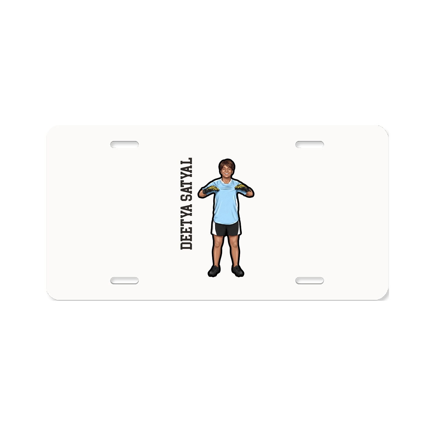 License Plate — Name Vertical in Classic