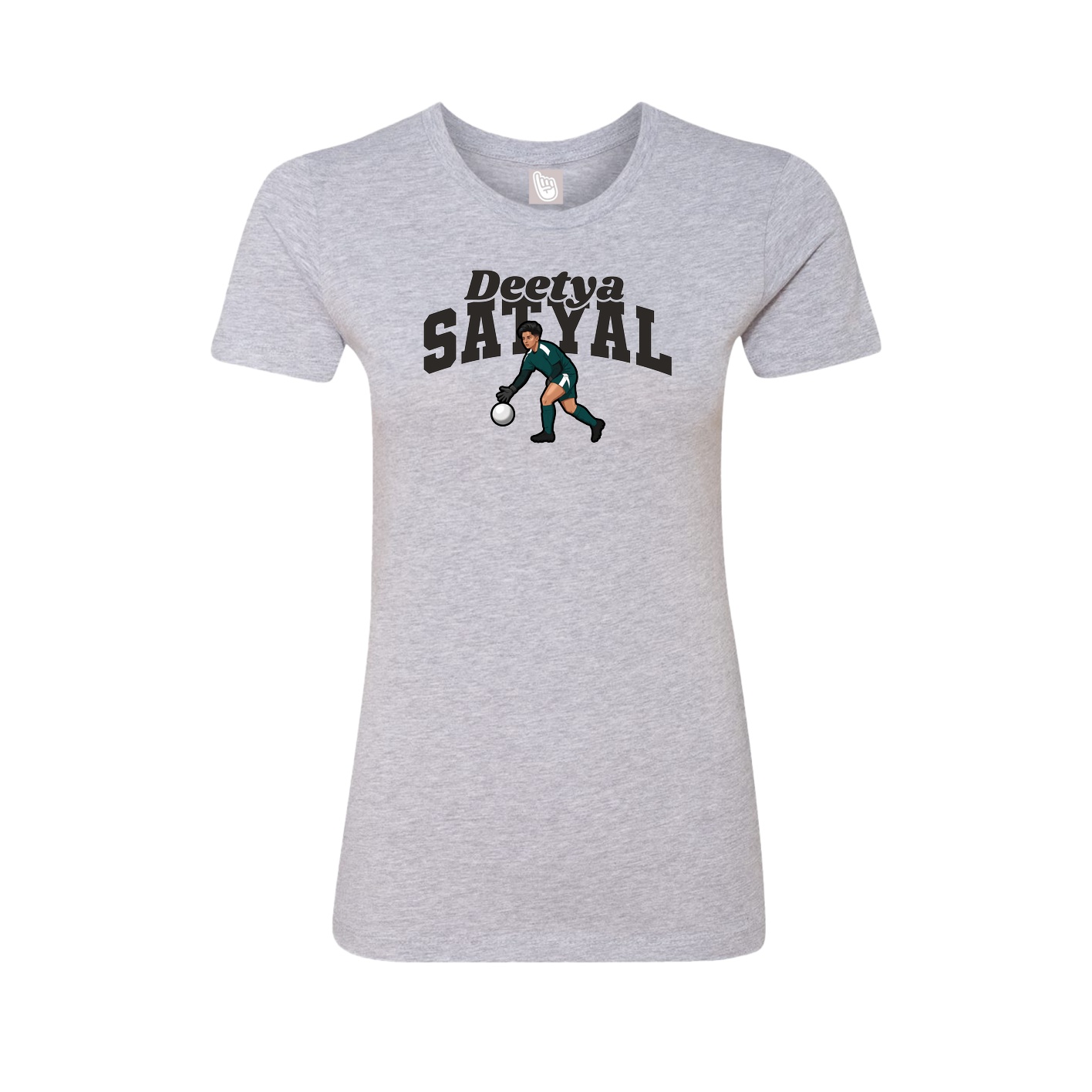 Fitted Women's Tee — Signature Arch in Grey