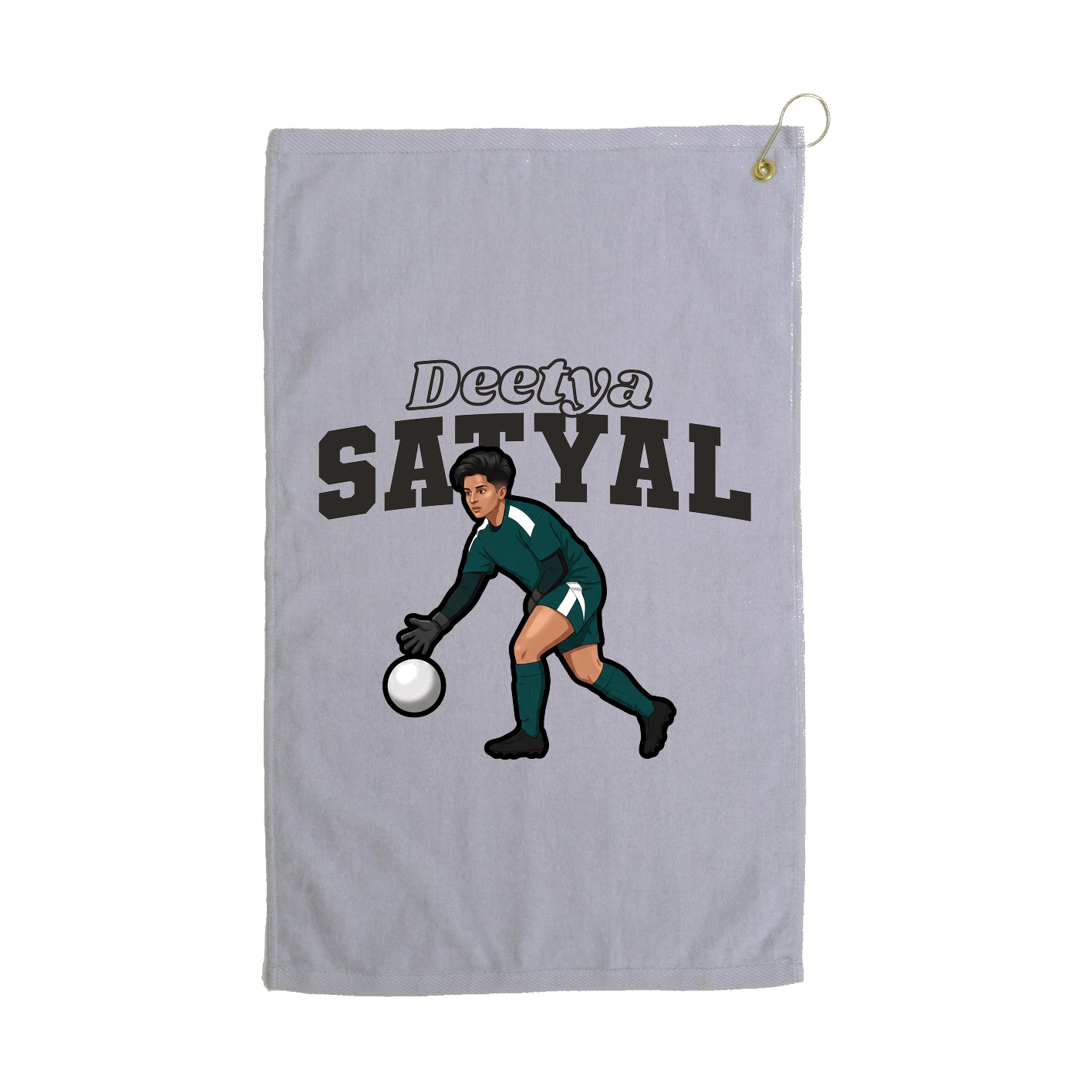 Golf Towel — Name Arch in Grey