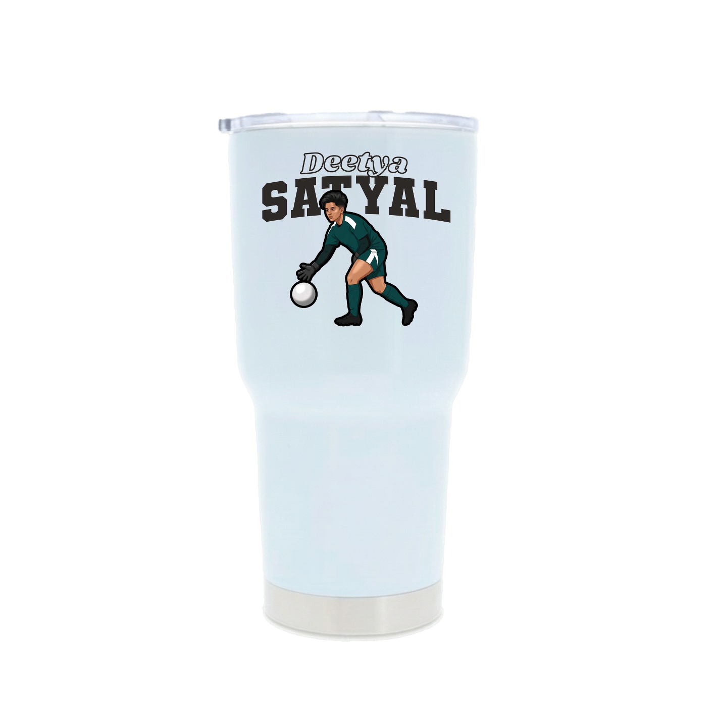 30oz Stainless Steel Tumbler — Name Arch in White