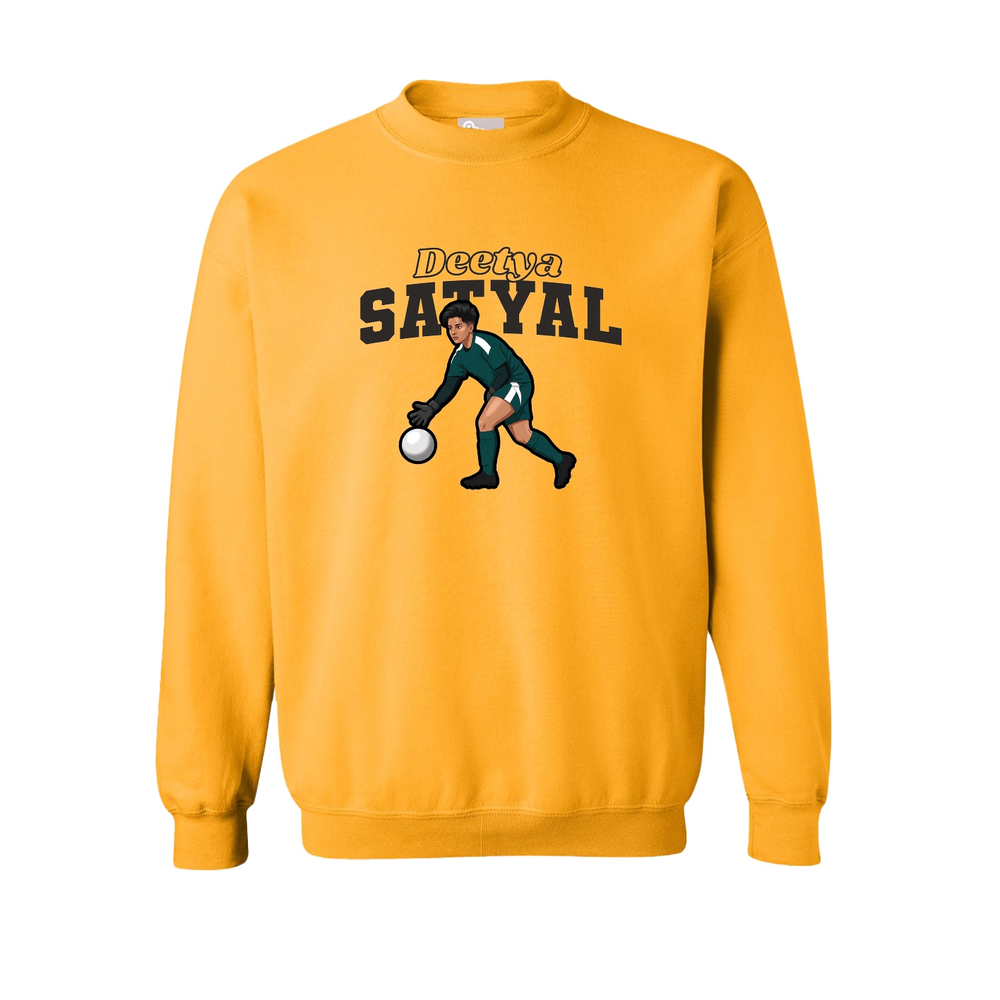 Fleece Crew — Name Arch in Gold