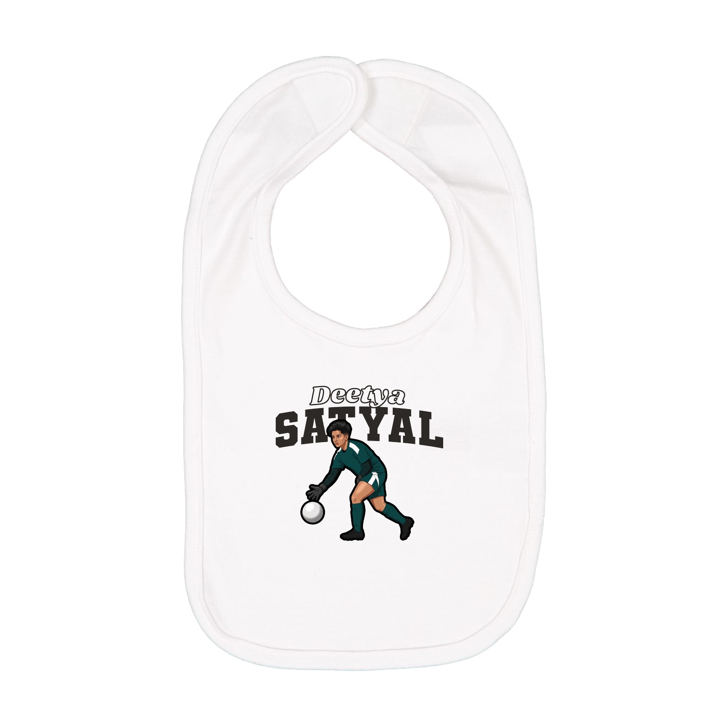 Infant Bib — Name Arch in White
