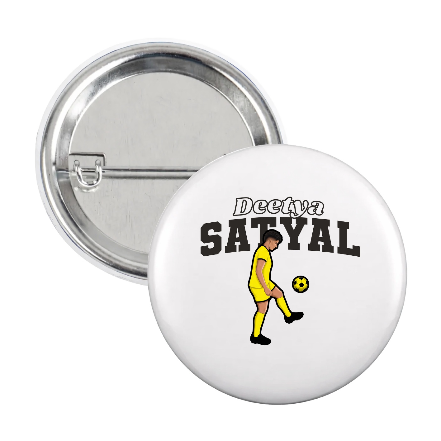 Game Day Button — Name Arch in White