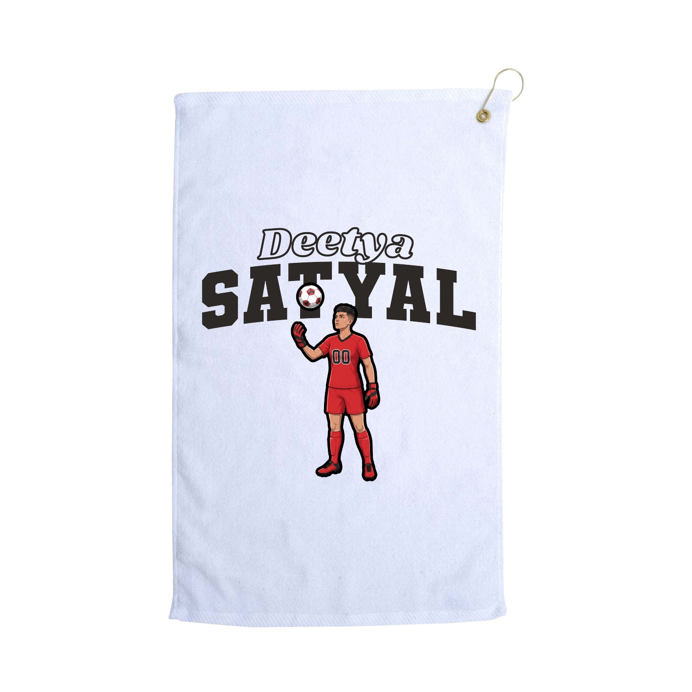 Golf Towel — Name Arch in White