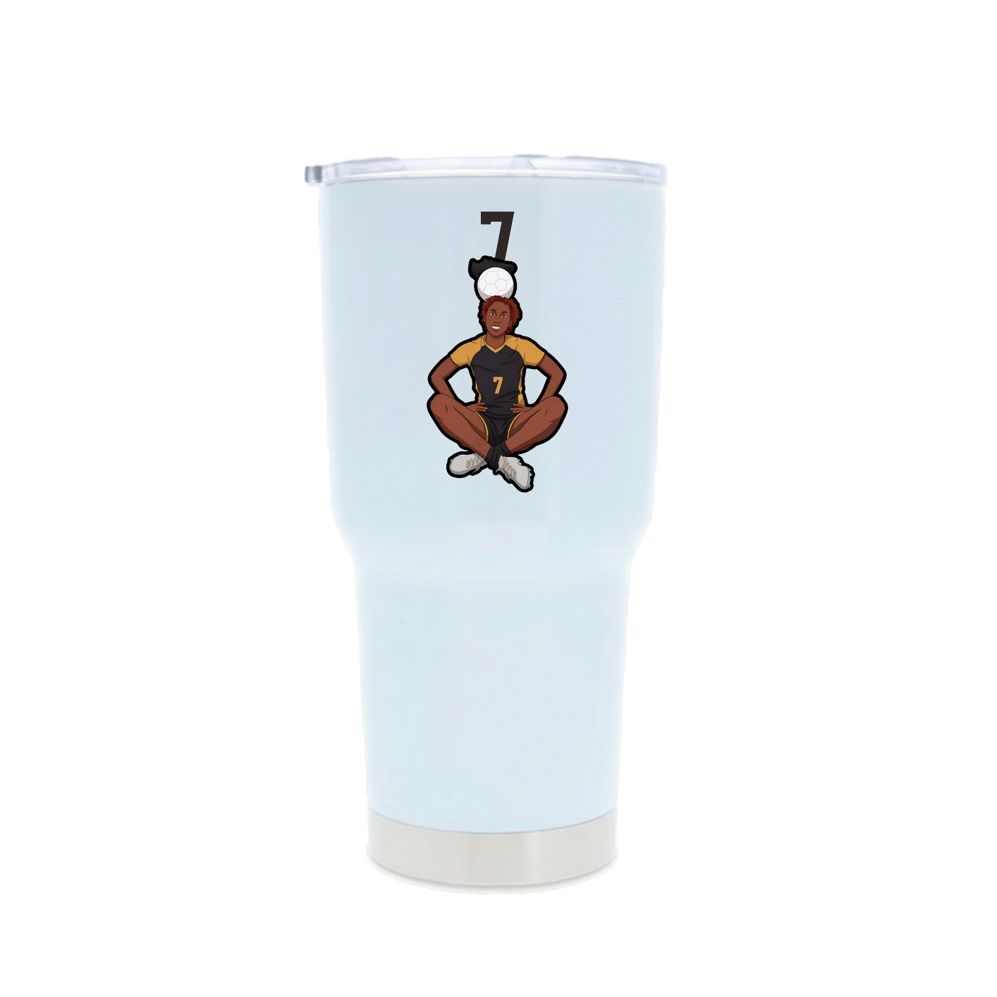 30oz Stainless Steel Tumbler — Number Top in White