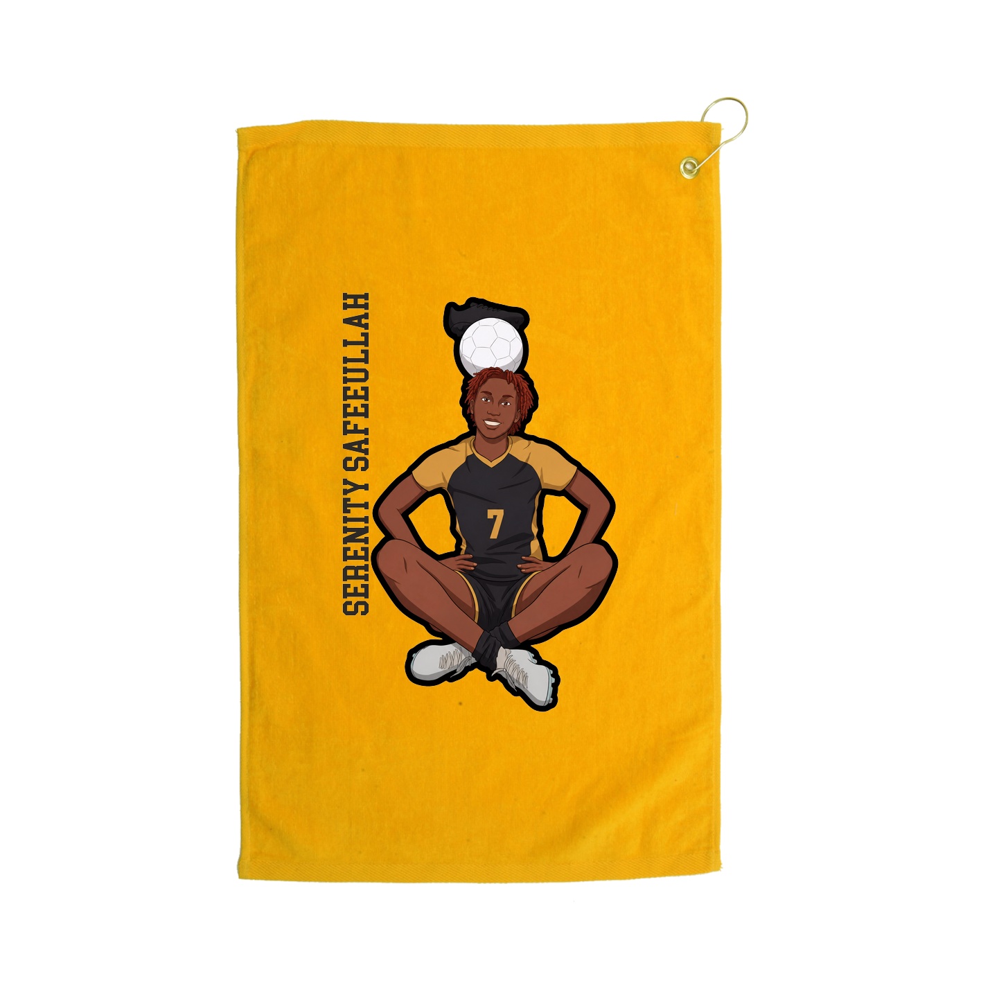 Golf Towel — Name Vertical in Gold