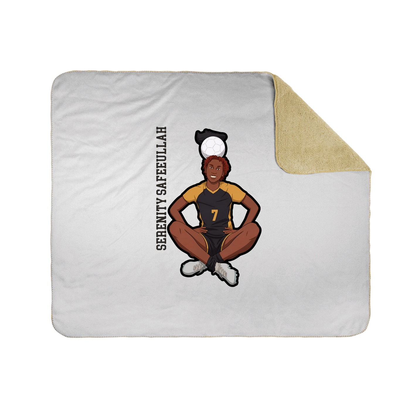 Throw Blanket — Name Vertical in White