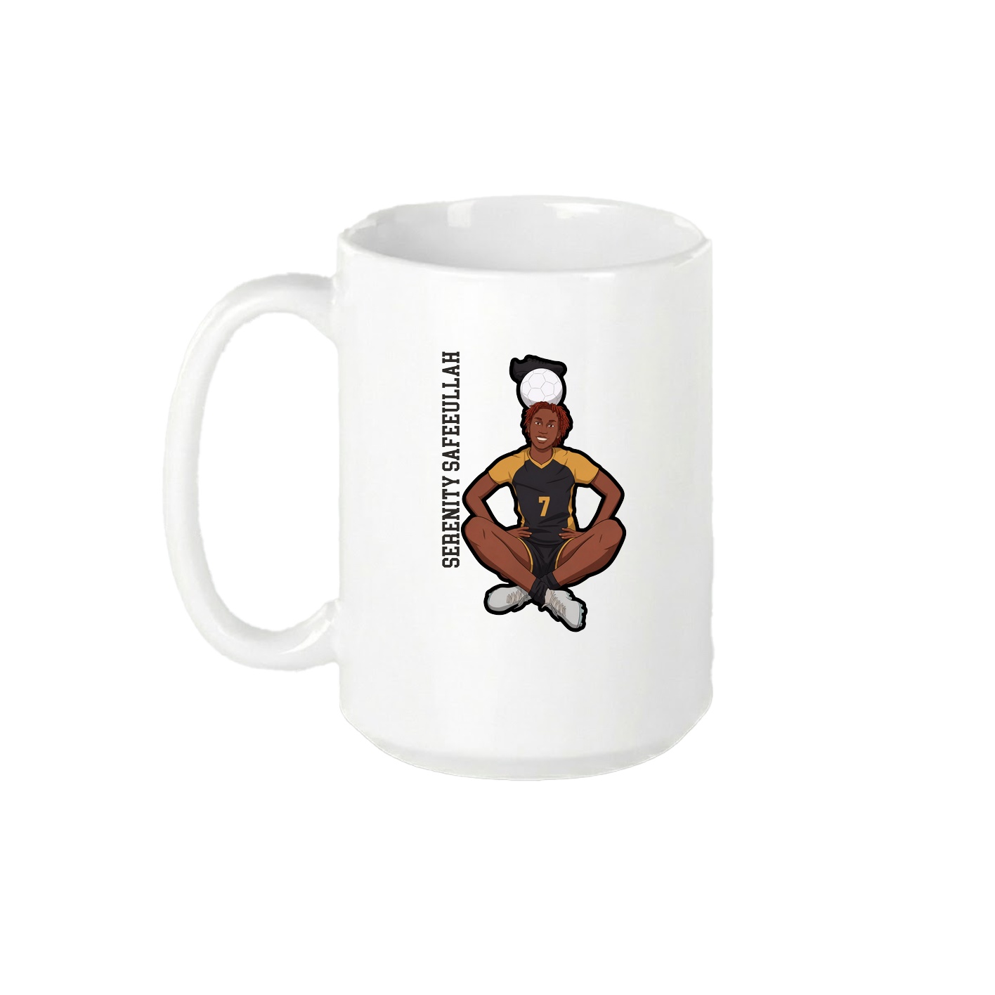 15oz Coffee Mug — Name Vertical in White