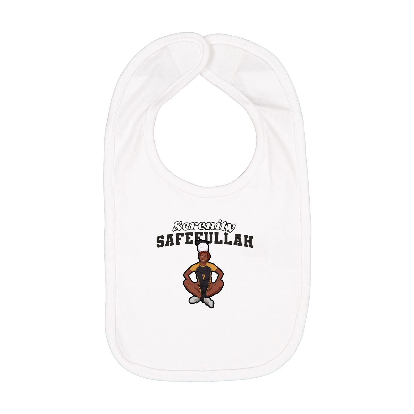 Infant Bib — Name Arch in White