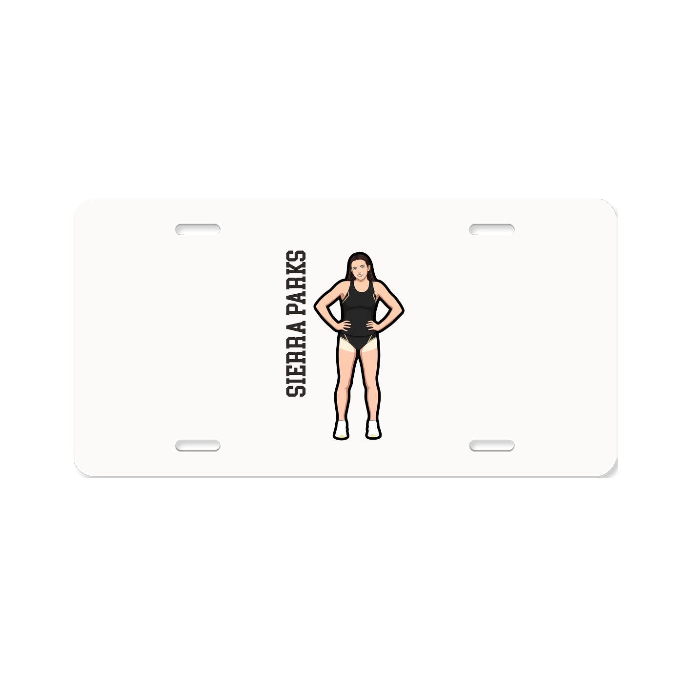 License Plate — Name Vertical in Classic