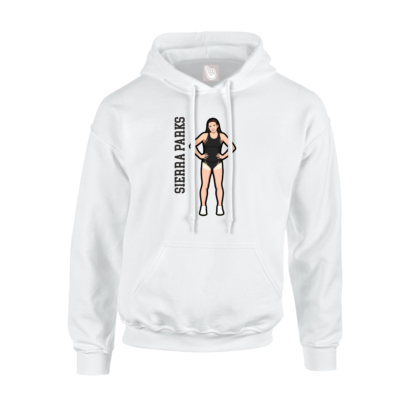 Youth Hoodie — Name Vertical in White