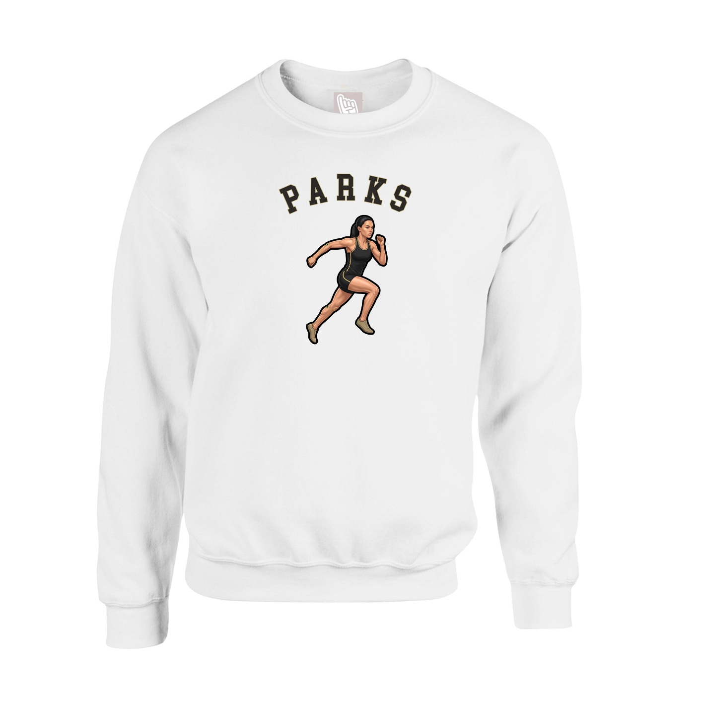 Fleece Crew — Shirsey Arch in White