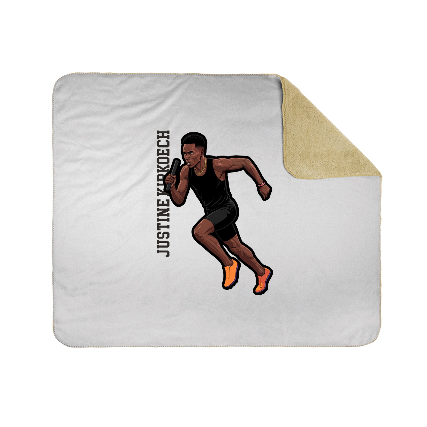 Throw Blanket — Name Vertical in White