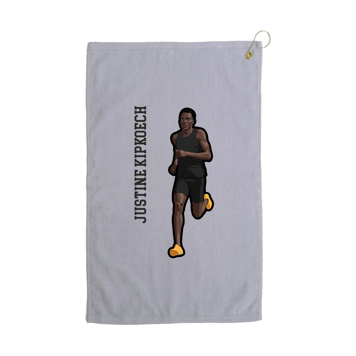 Golf Towel — Name Vertical in Grey