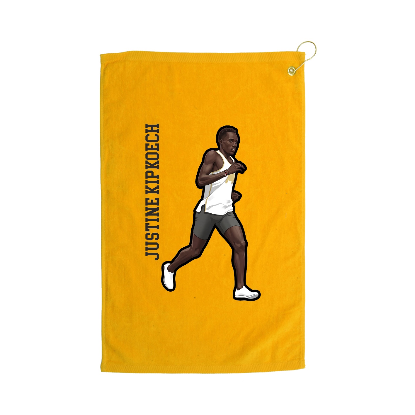 Golf Towel — Name Vertical in Gold