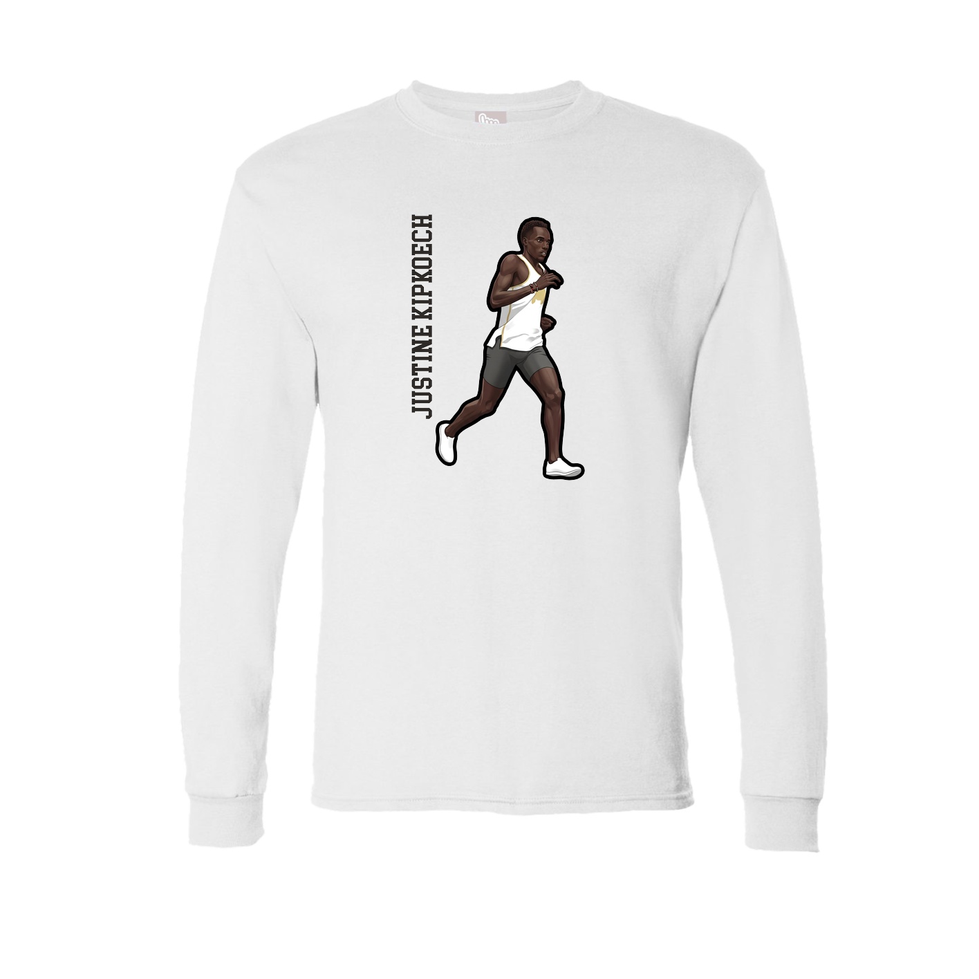 Long Sleeve Tee — Name Vertical in White
