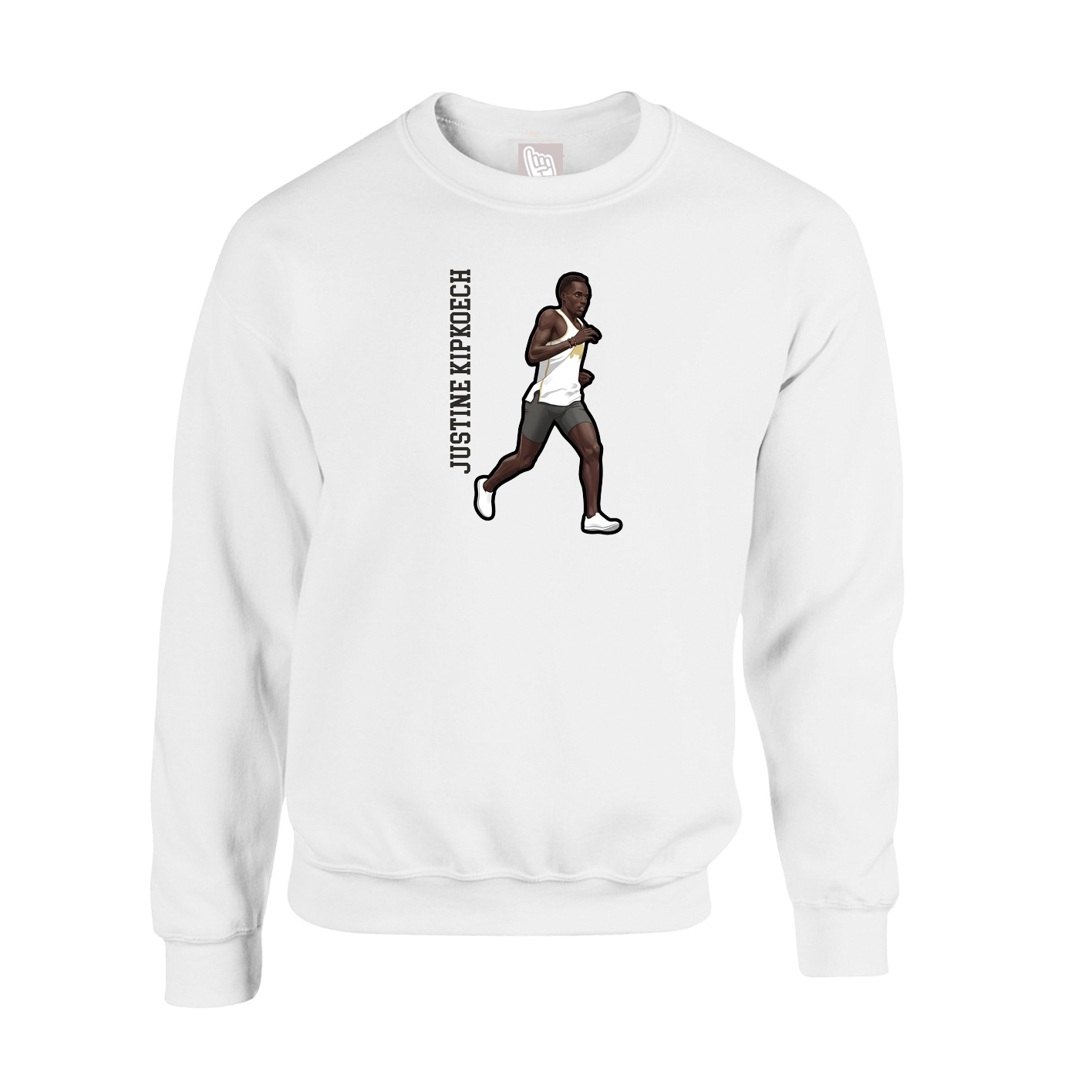 Fleece Crew — Name Vertical in White