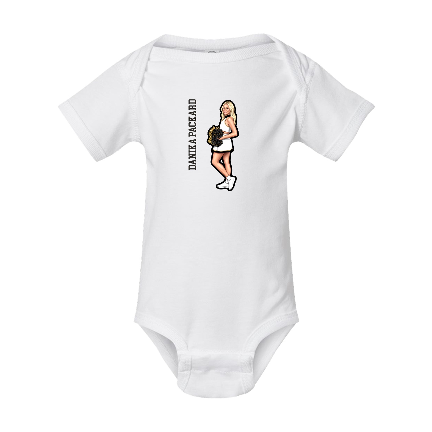 Baby Onesie — Name Vertical in White