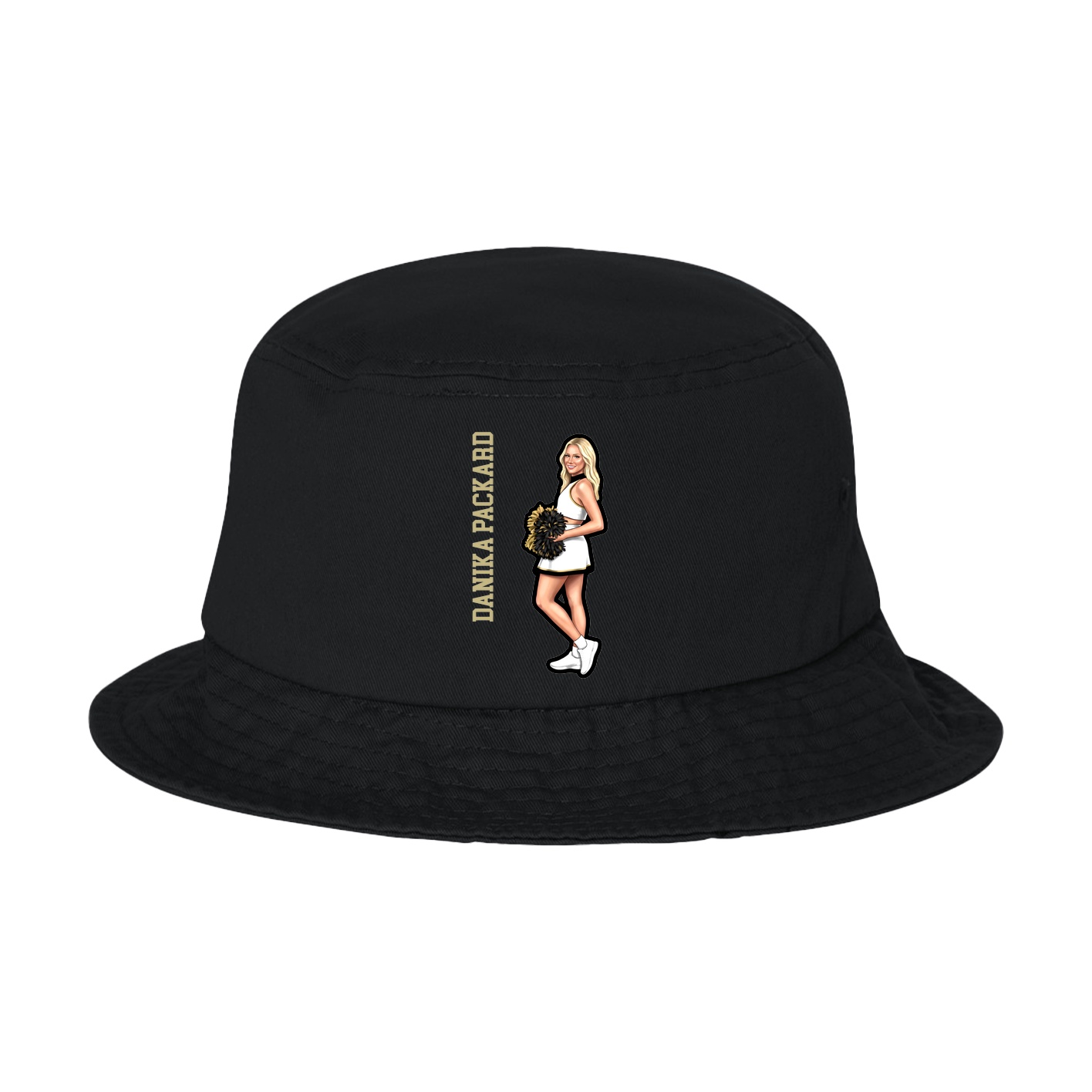 Bucket Cap — Name Vertical in Black