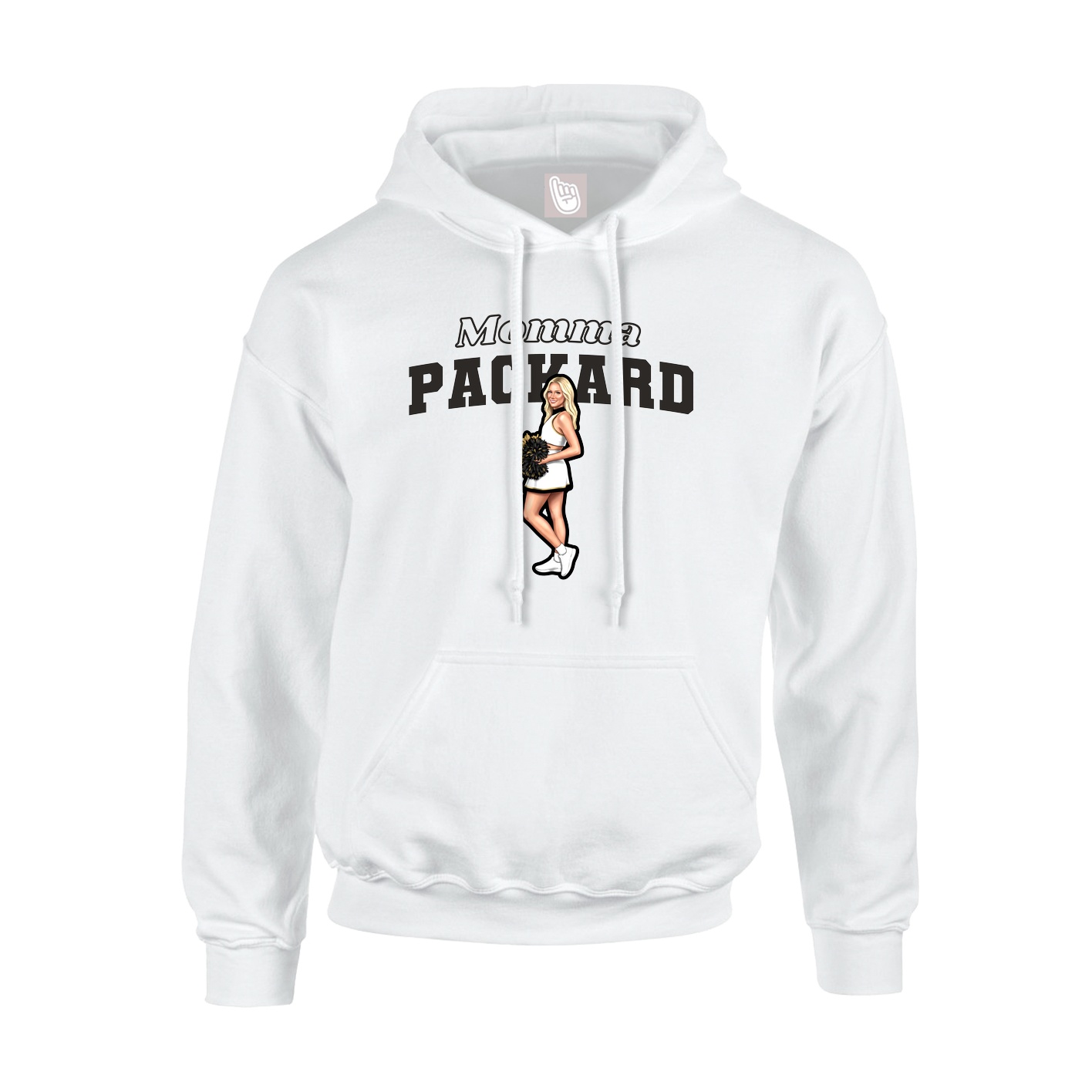 Youth Hoodie — Mothers Day Block in White