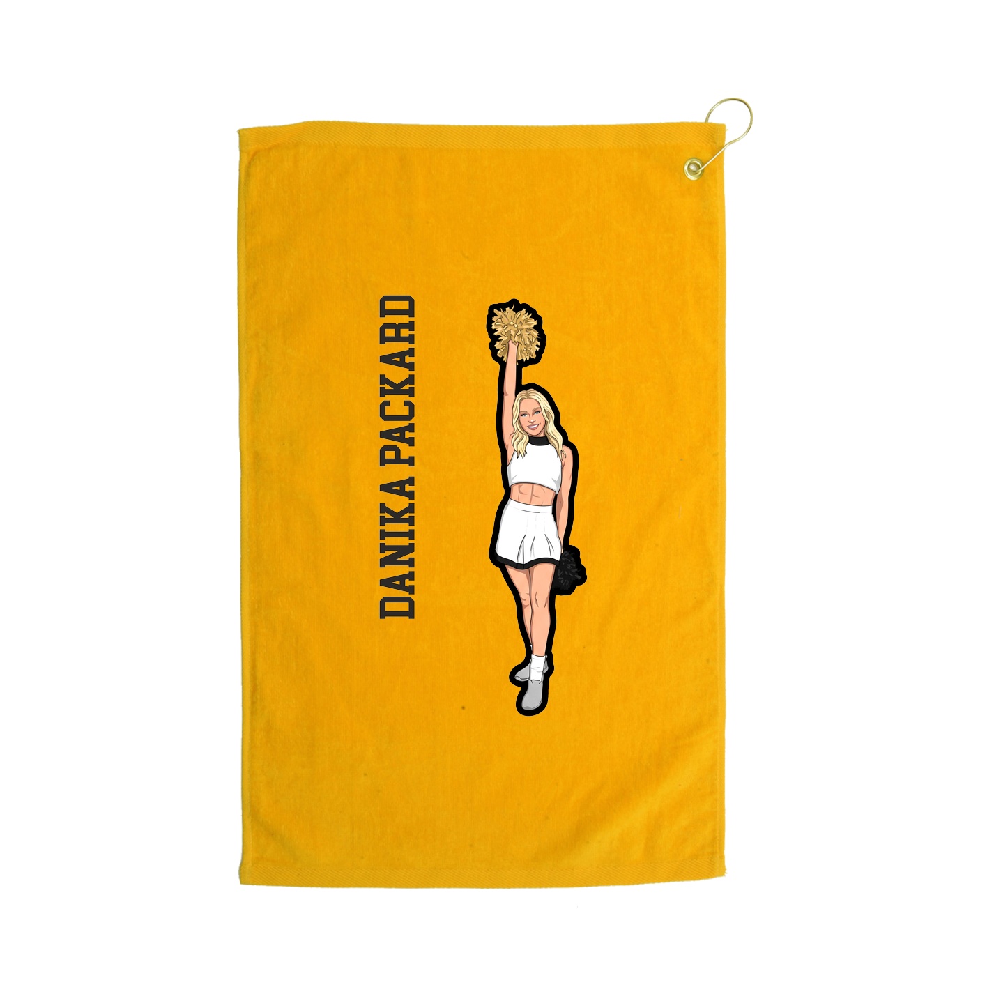Golf Towel — Name Vertical in Gold