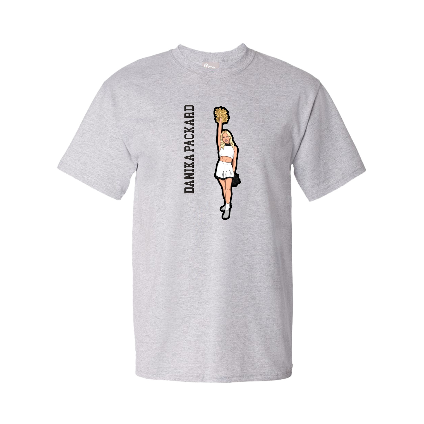 Youth Tee — Name Vertical in Grey