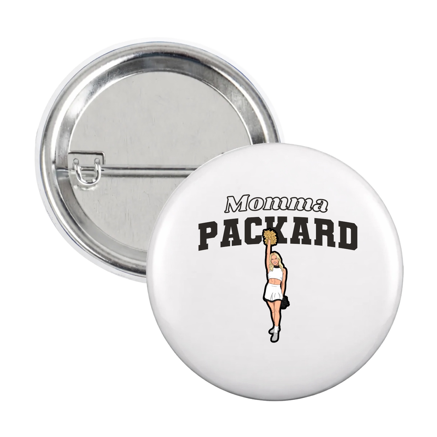 Game Day Button — Mothers Day Block in White