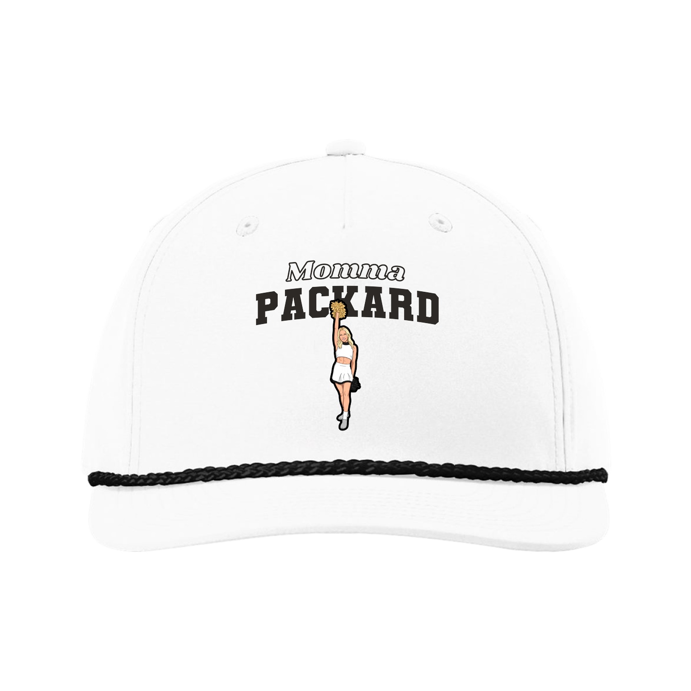 Five-Panel Classic Rope Cap — Mothers Day Block in White