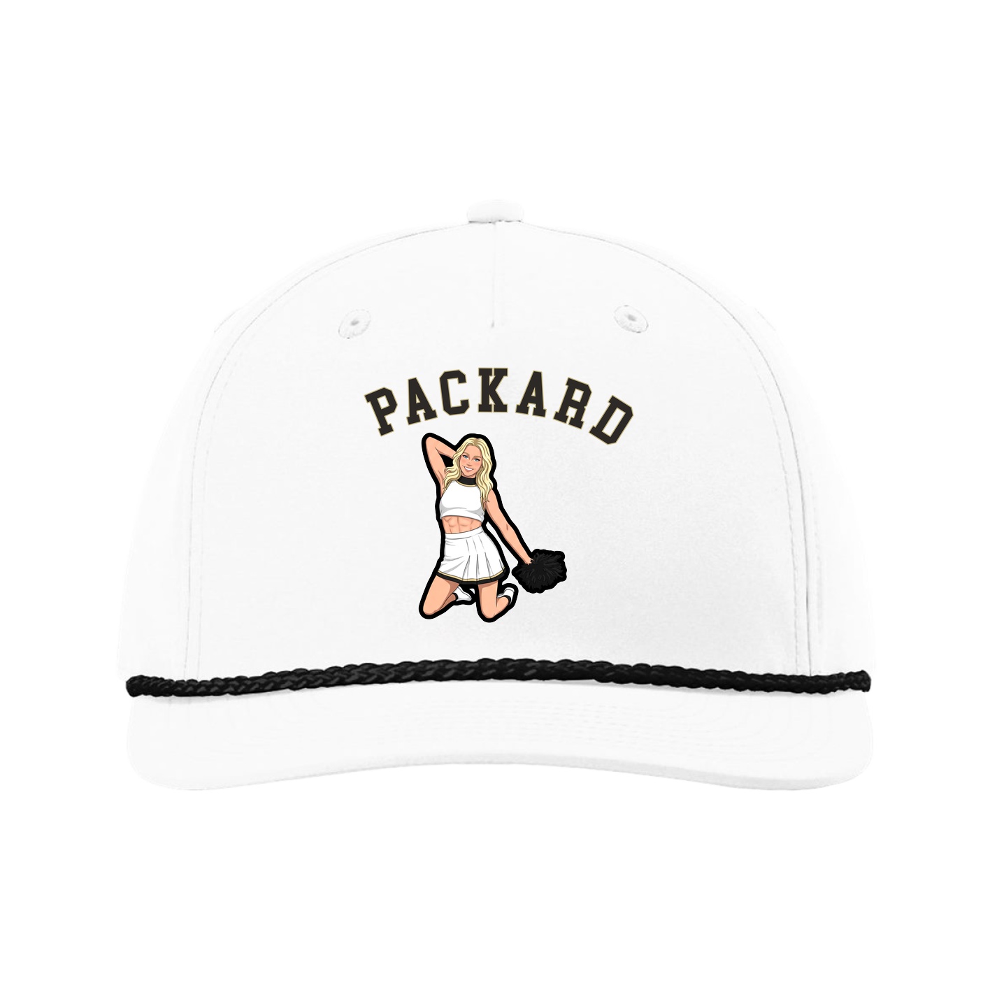 Five-Panel Classic Rope Cap — Shirsey Arch in White