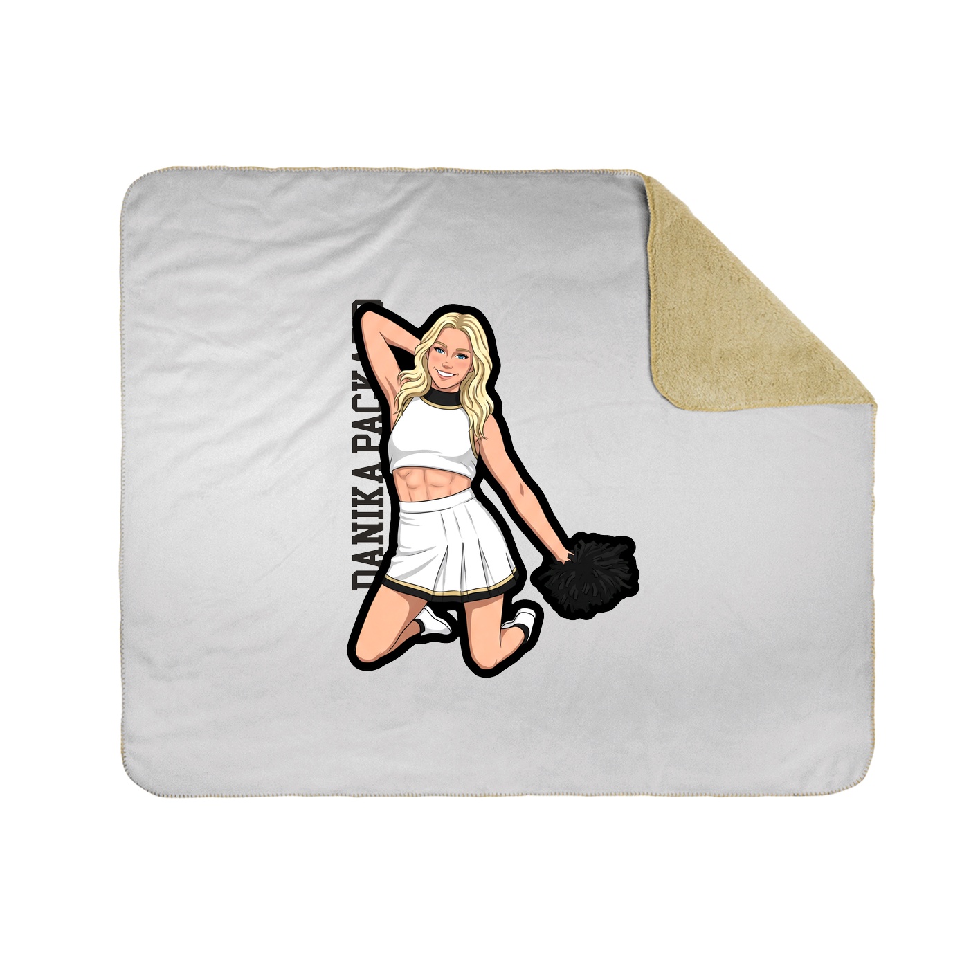 Throw Blanket — Name Vertical in White