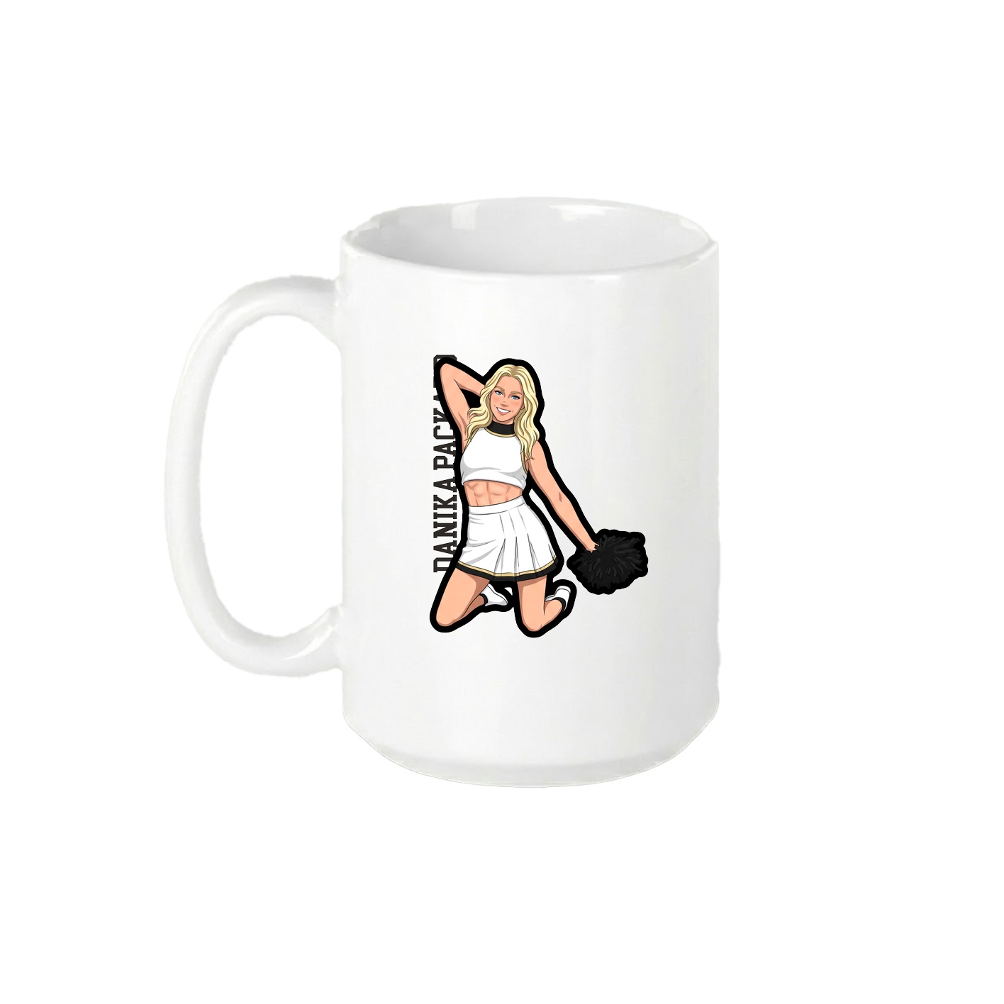 15oz Coffee Mug — Name Vertical in White