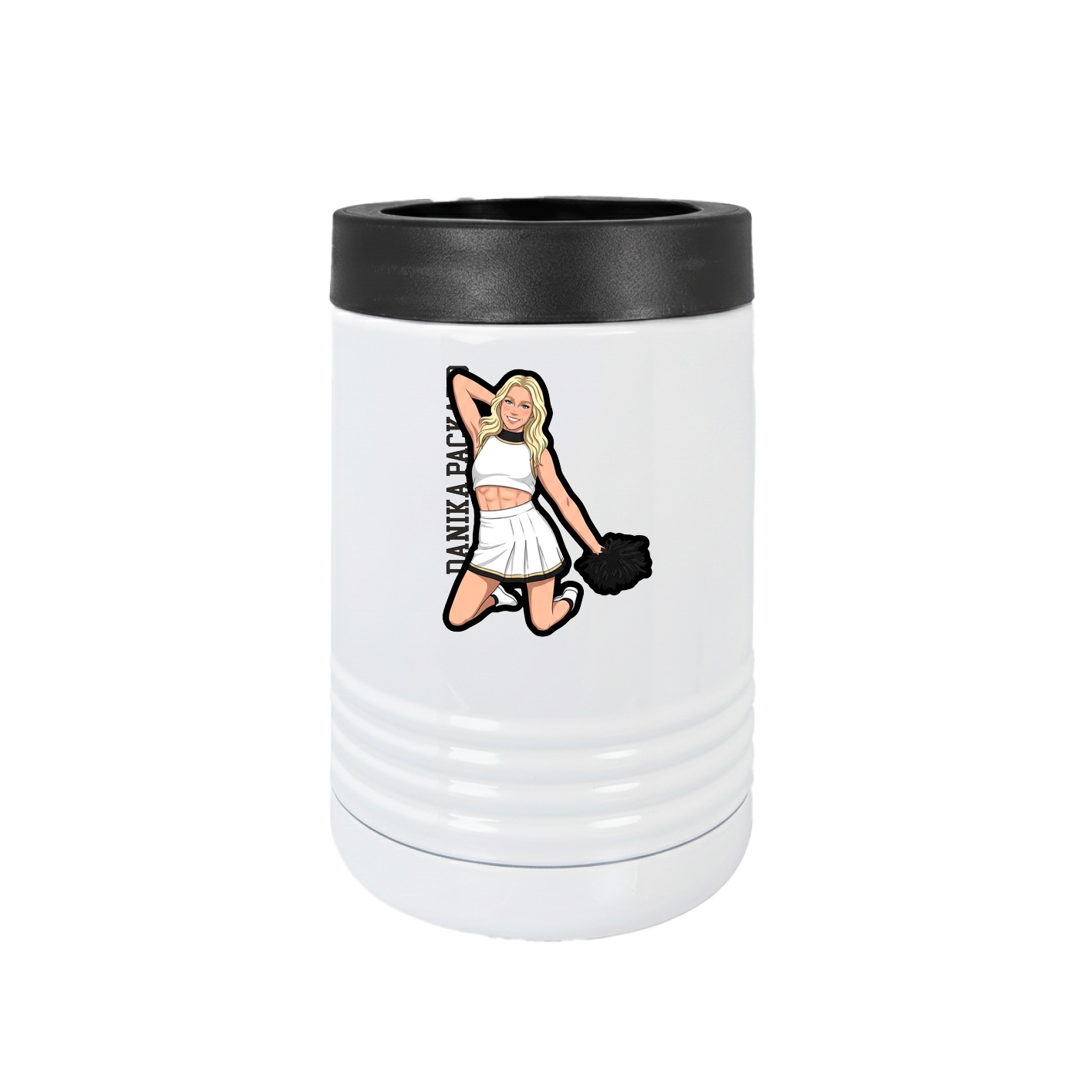 Beverage Holder — Name Vertical in White