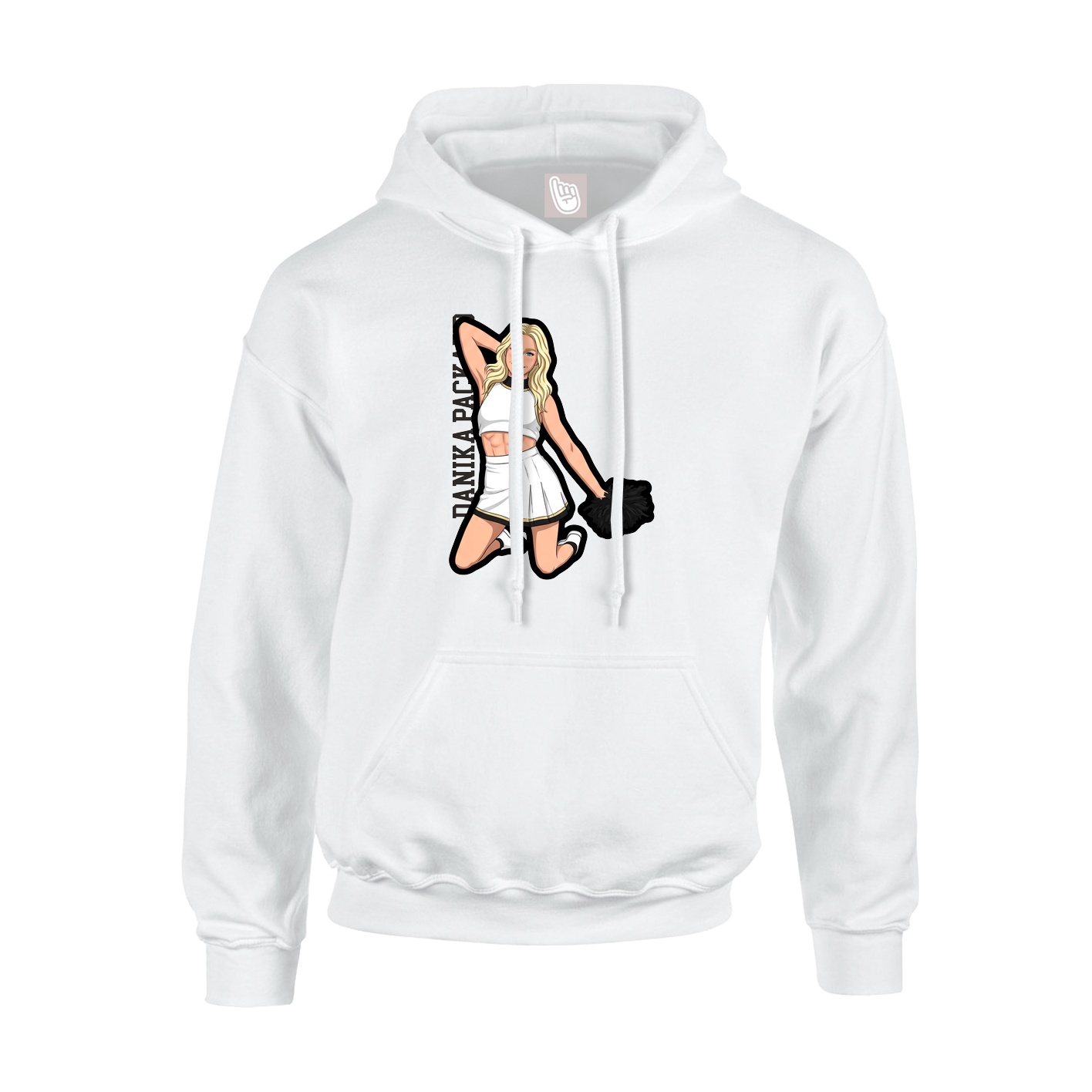 Hoodie — Name Vertical in White