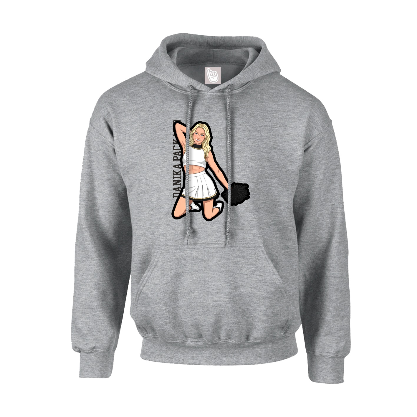 Youth Hoodie — Name Vertical in Grey