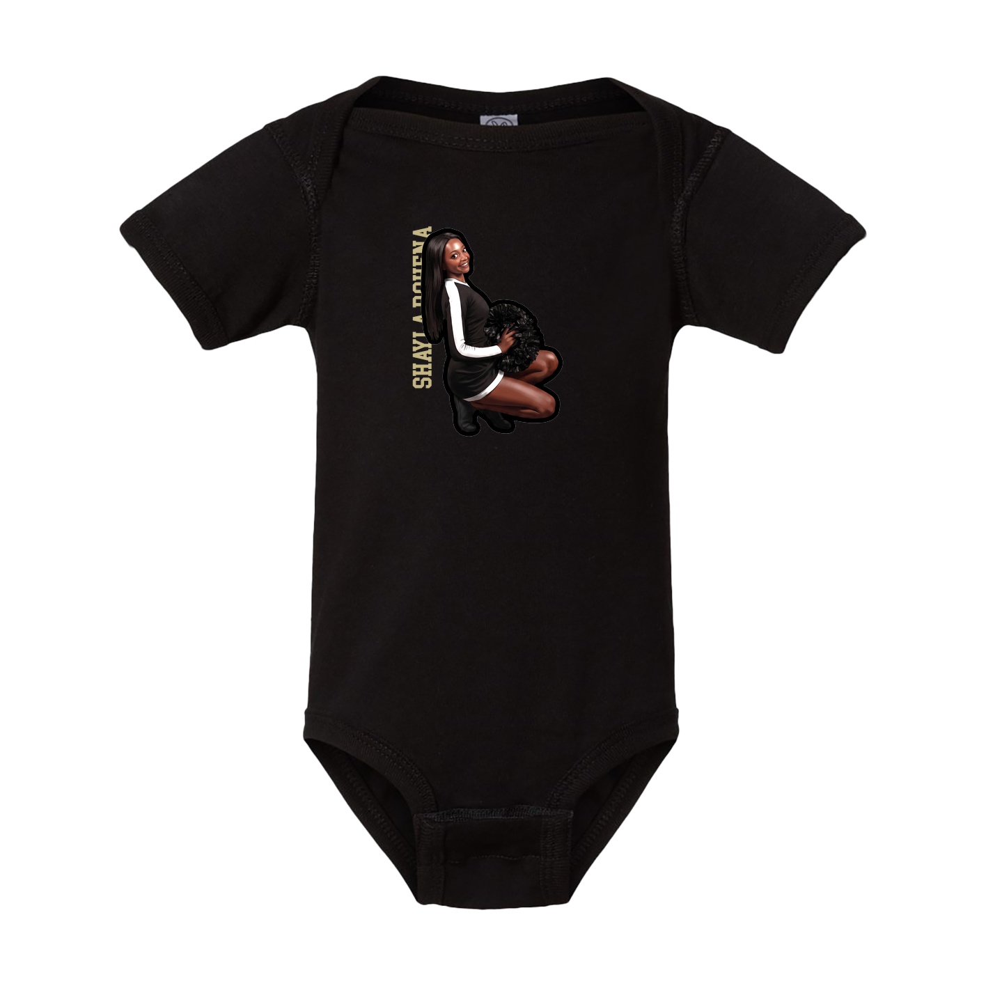 Baby Onesie — Name Vertical in Black