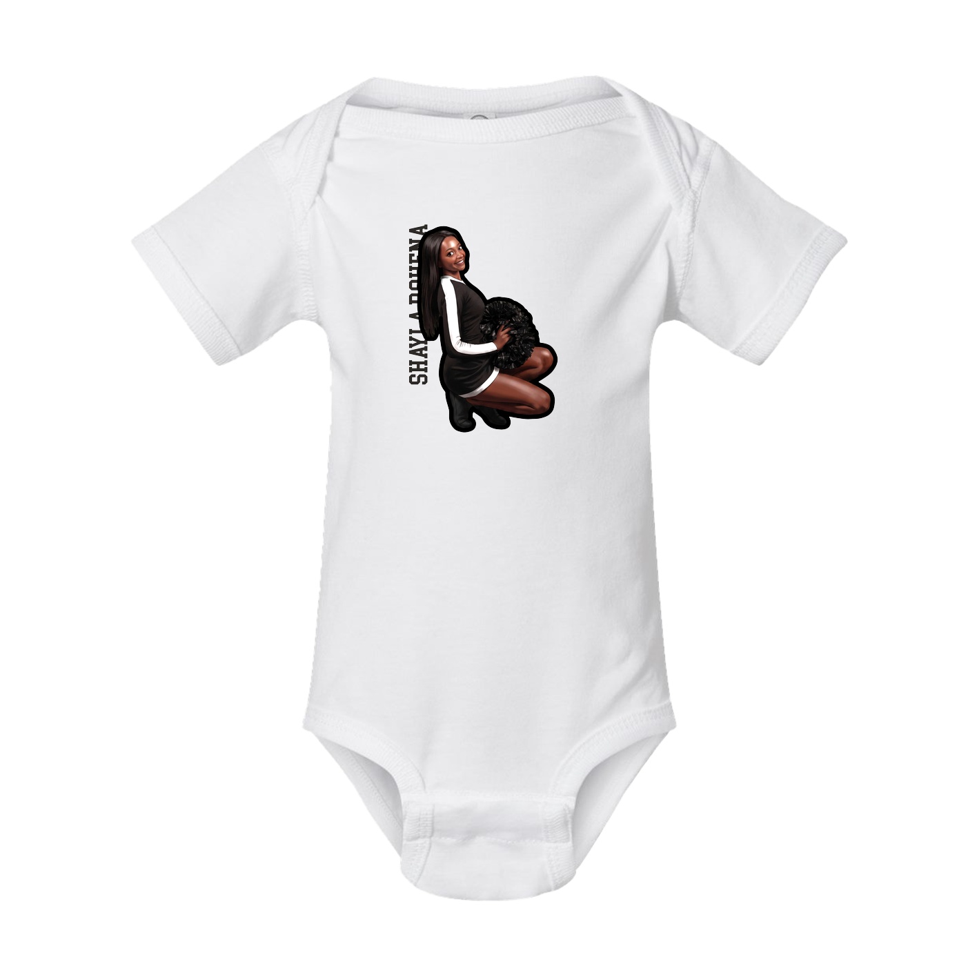 Baby Onesie — Name Vertical in White