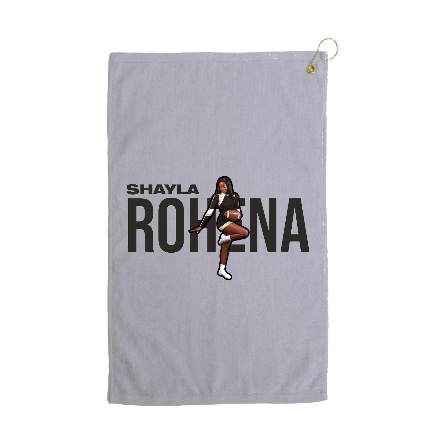 Golf Towel — Player Name in Grey