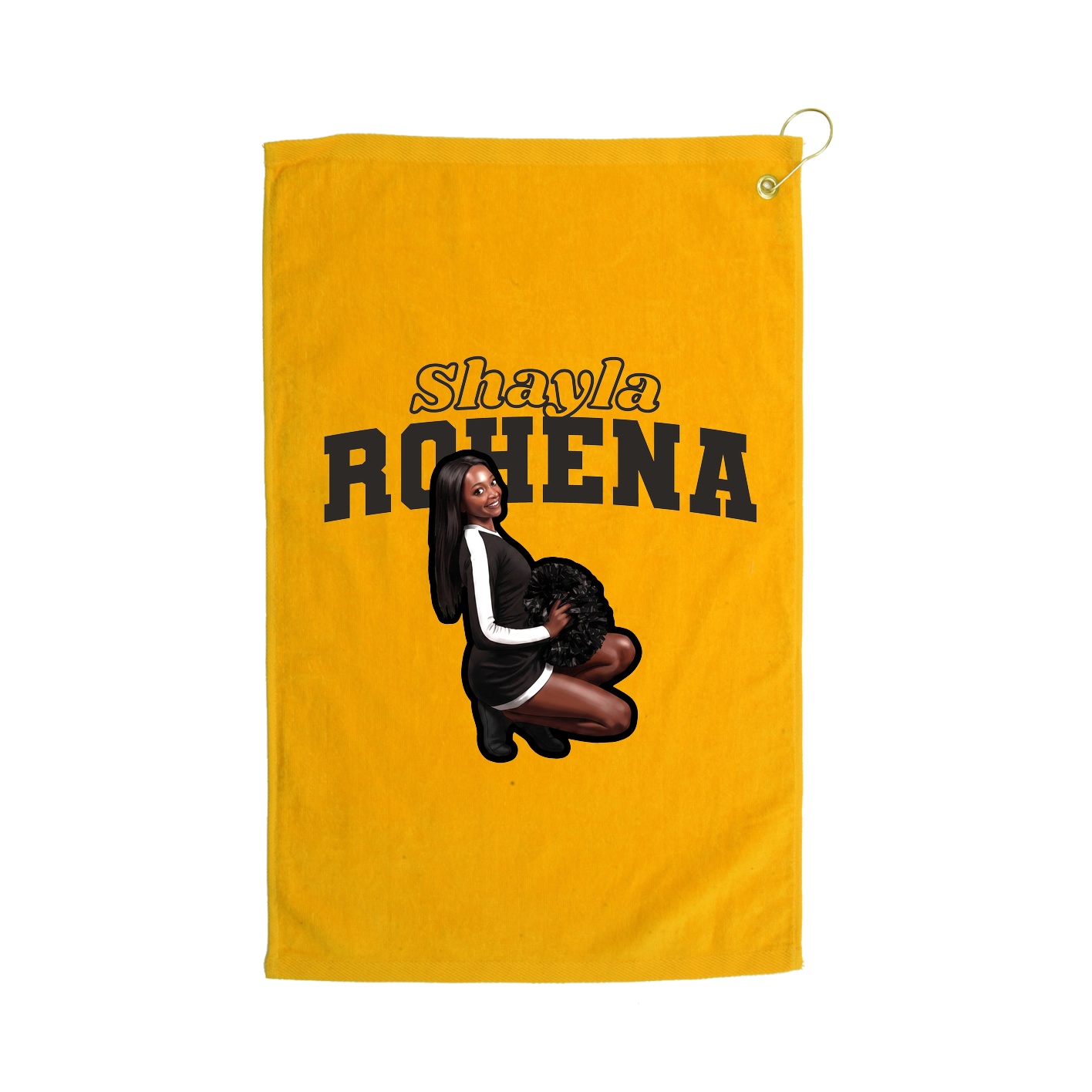 Golf Towel — Name Arch in Gold