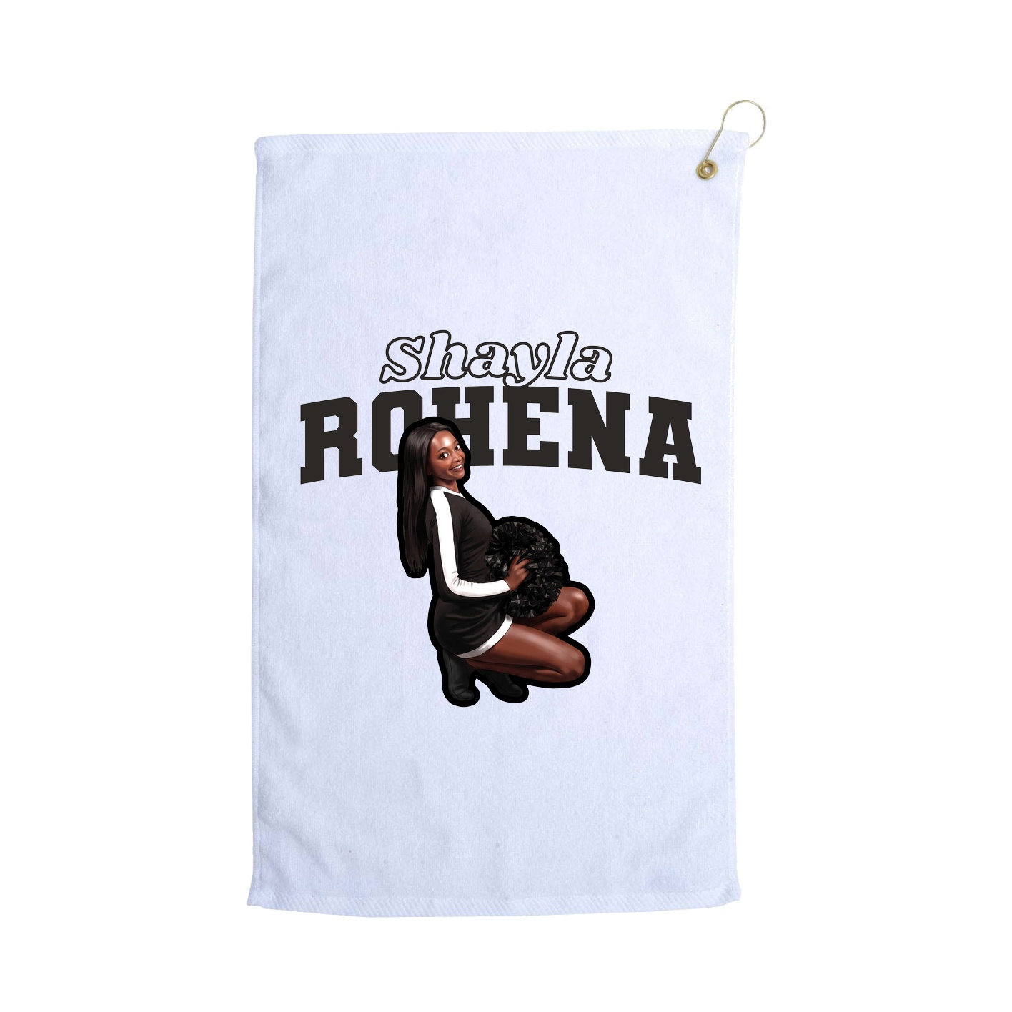 Golf Towel — Name Arch in White