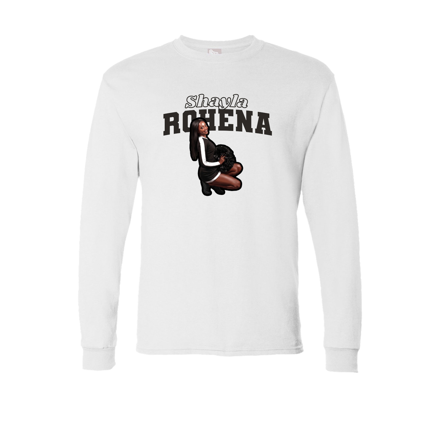 Long Sleeve Tee — Name Arch in White