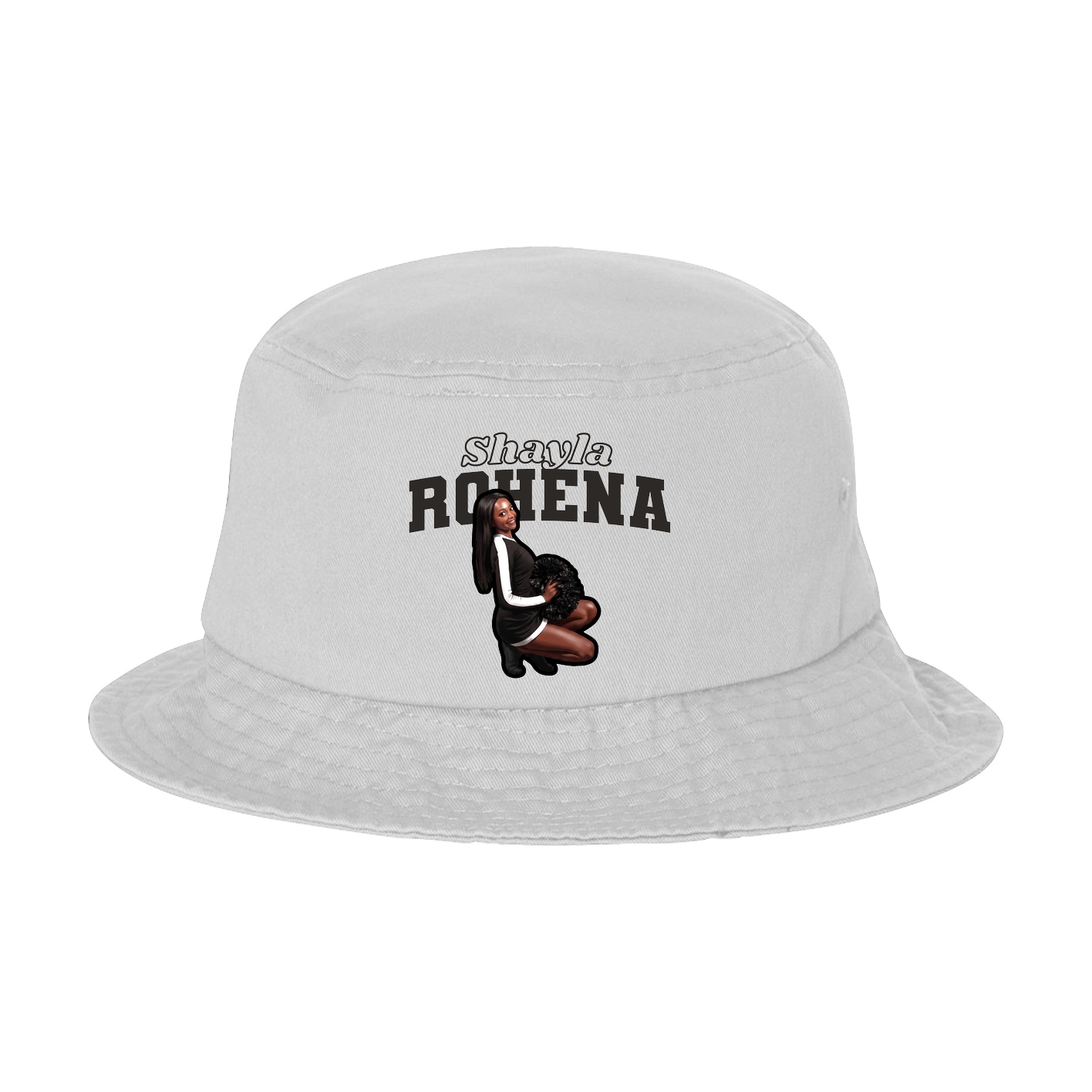 Bucket Cap — Name Arch in White