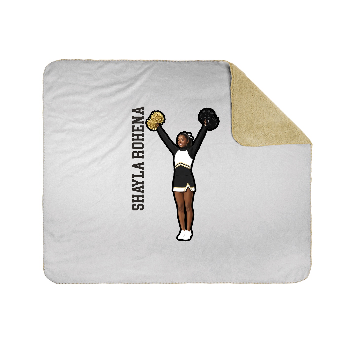 Throw Blanket — Name Vertical in White