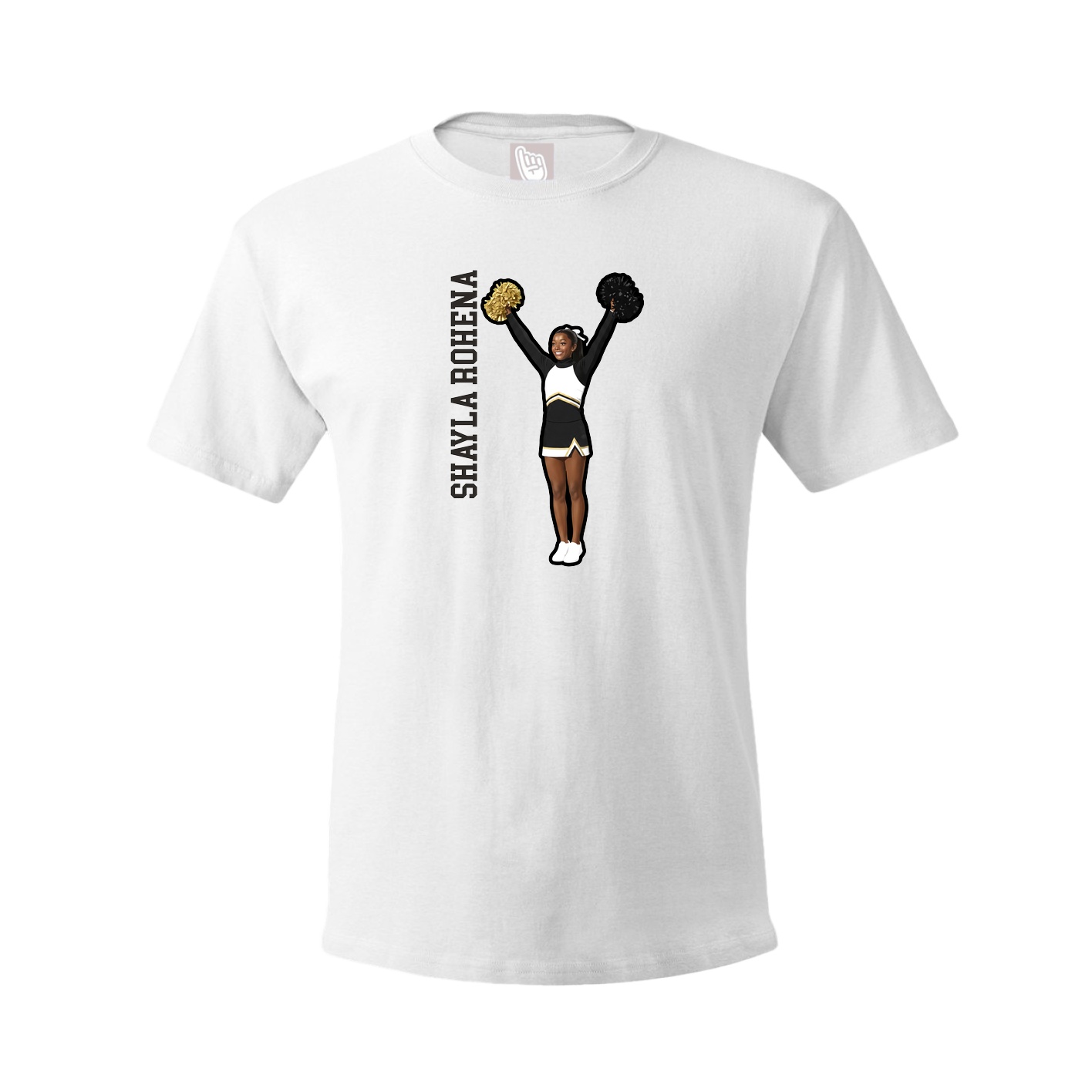 Tee — Name Vertical in White
