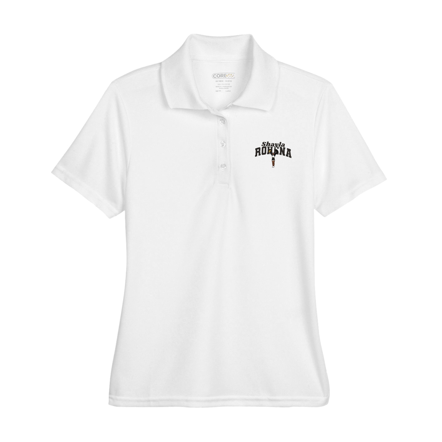 Womens Performance Polo — Signature Arch in White