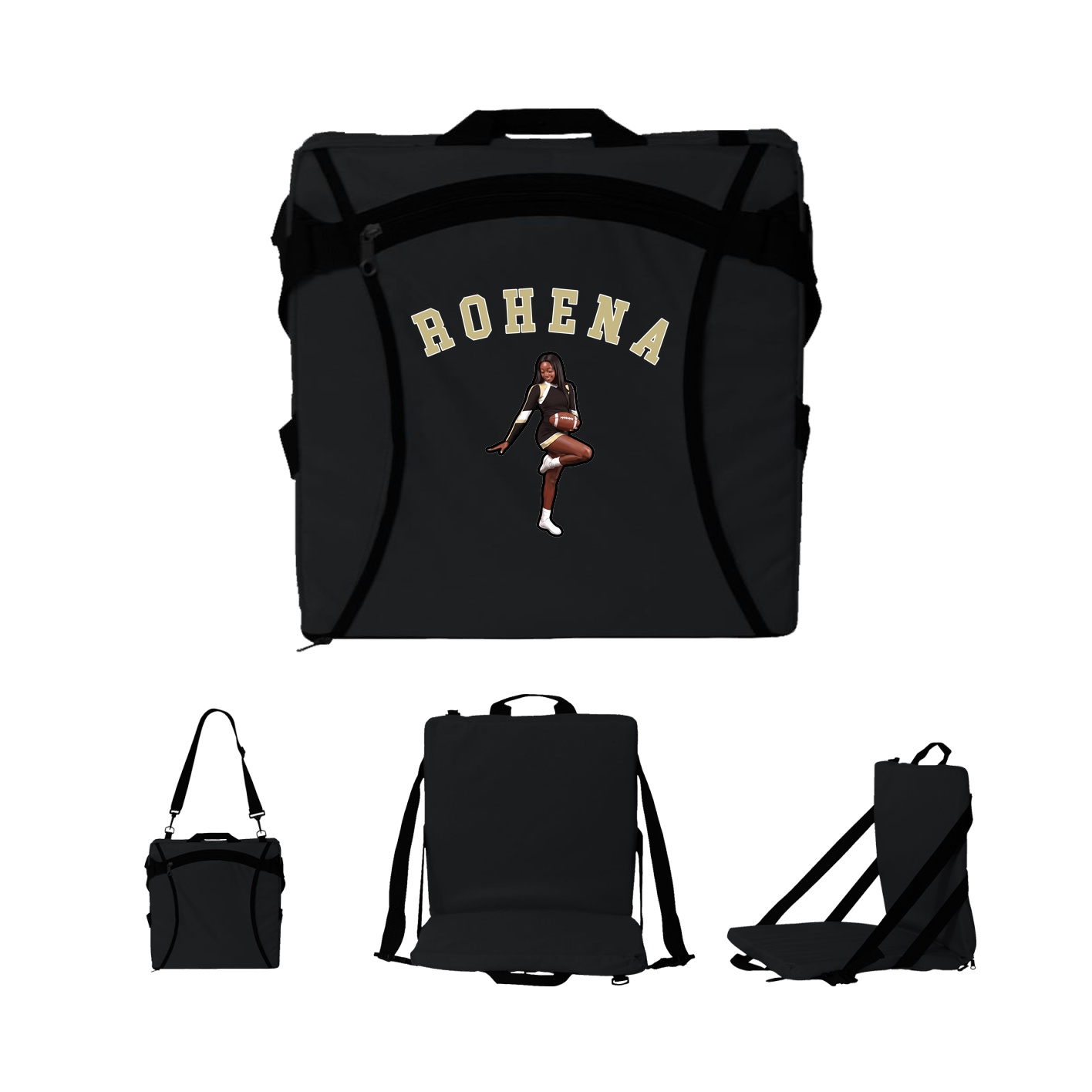 Folding Stadium Seat — Shirsey Arch in Black