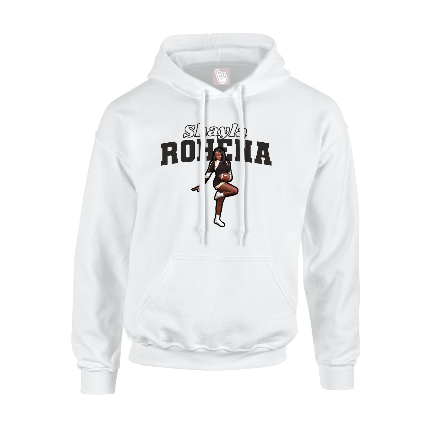 Hoodie — Name Arch in White