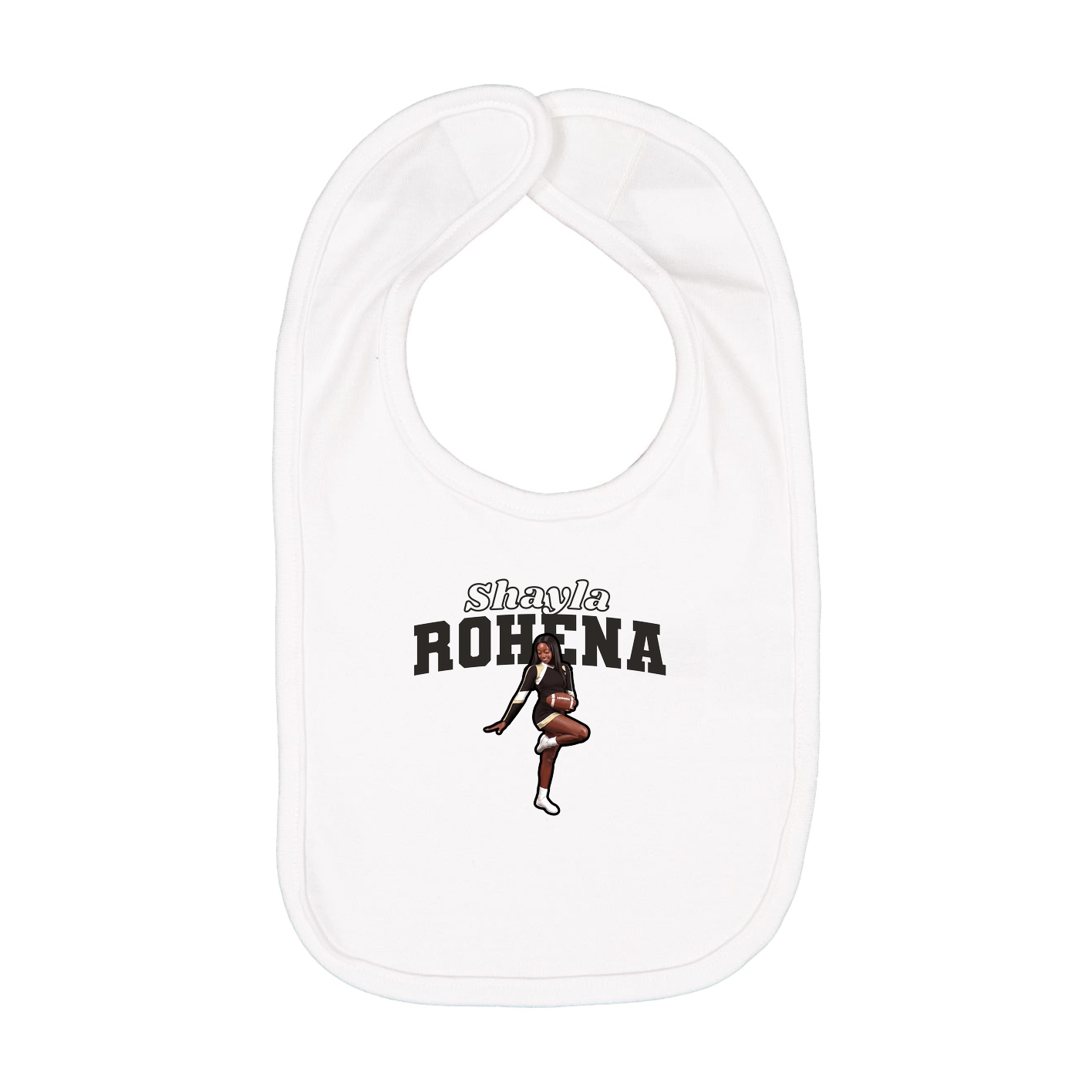 Infant Bib — Name Arch in White
