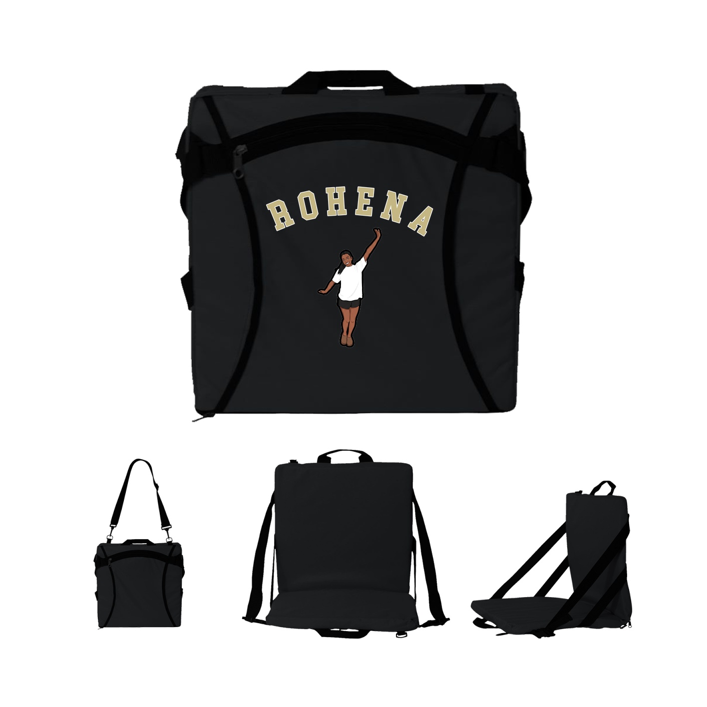 Folding Stadium Seat — Shirsey Arch in Black