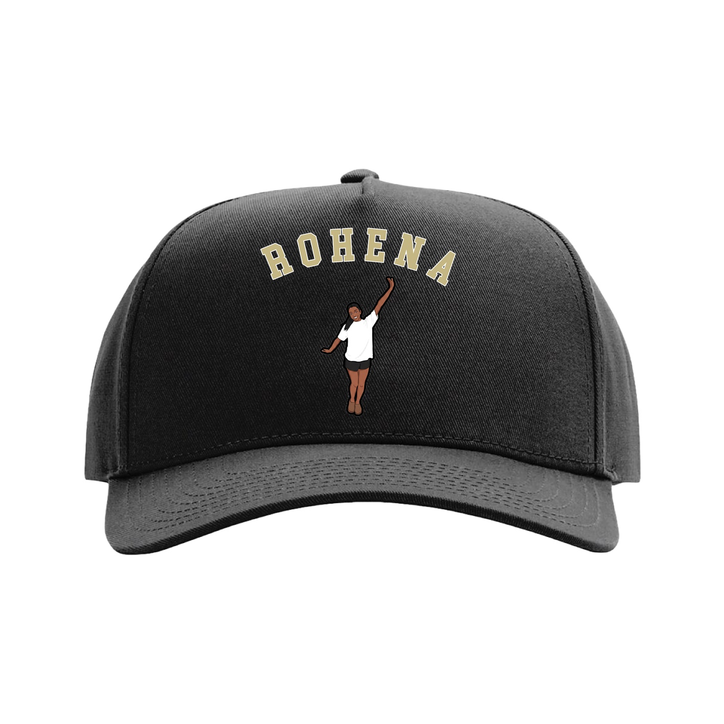 Full Fabric Five-Panel Champ Cap — Shirsey Arch in Black